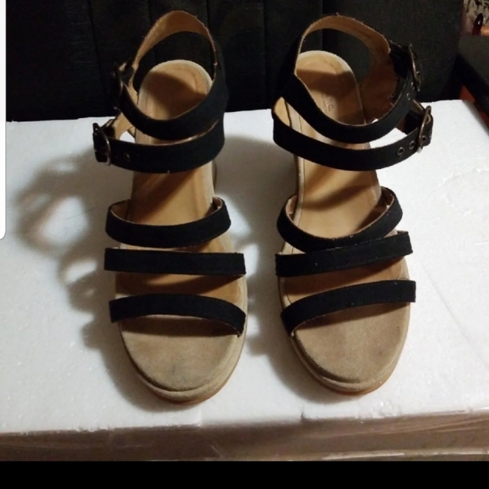 A.P.C. designer Canvas Trimmed Wedges